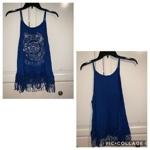 Blue astrology tank top